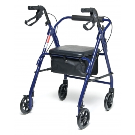 LUMEX Walkabout Steel Kd 4 Wheel Rollator, Black RJ5500K